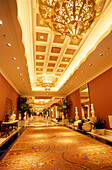 Magnificent hallway at Hotel WYNN, Las Vegas, Nevada, USA, America