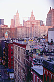 View to Chinatown in the evening, Manhattan, New York, USA, Amerika