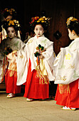 Girls in traditional dress. Kyoto. Japan