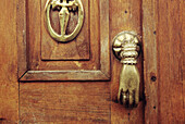 Bronze doorknocker. Antigua Guatemala. Guatemala