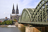 Hohenzollernbrucke, bridhge over the rhine in Cologne, Germany