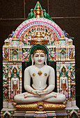 Statue of Jain Tirthankara carved in marble. Rajasthan, India.