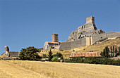 Church, walls and castle. Atienza. Guadalajara province, Spain