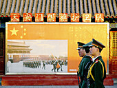 Red Army soldiers parading. Beijing. China