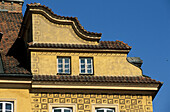 House façade at Castle square (Plac Zamkowy). Warsaw. Poland.