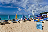 People relaxing at beach, Paynes Bay, Barbados, Caribbean