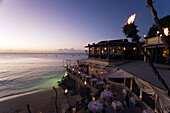 Restaurant The Cliff in the evening, Derricks, Barbardos, Caribbean