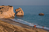 Thomas Wegmueller, Mountainbiking near Petra tou Romiou, Rock of Aphrodite, Aphrodite's birthplace, near Limassol, South Cyprus, Cyprus