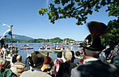 Corpus Christi procession on Staffelsee lake, Seehausen, Bavaria, Germany