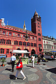 Basler Rathaus und Markt, Marktplatz, Basel, Schweiz