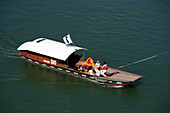 Close up of a passenger ferry, Muenster Ferry over the River Rhine, Basel, Switzerland
