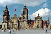 Cathedral at Plaza de la Constitución (the Zócalo). Mexico City. Mexico
