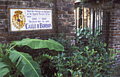 Calle de Borbón, street sign in the French Quarter of New Orleans. Louisiana, USA
