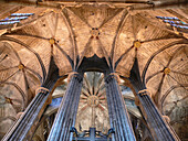 Detail of cathedral ambulatory, Barcelona. Catalonia, Spain