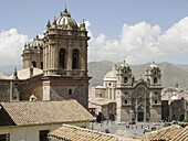 Cathedral and rooftops, Cuzco. Peru