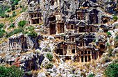 Lykische Grabmäler in Myra (Demre). Lykische Küste. Türkei