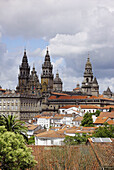 View of the Cathedral from Paseo de la Herradura. Santiago de Compostela. La Coruña province, Spain