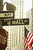 Wall Street sign. New York City, USA
