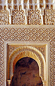 Decorated doorway in the Alhambra. Granada. Andalucia. Spain
