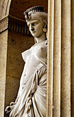 Close-up of statue in the Cour Carrée. Louvre Museum. Paris. France