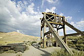 Old mining equipement in the ghost town. Bodie State Historic Park. Bodie. California. United States