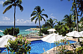 Blue Water beach hotel. Boon Point. Antigua island. Antigua and Barbuda. West Indies. Caribbean.