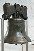 On July 8, 1776, the Liberty Bell rang out from the tower of Independence Hall summoning citizens to hear the first public reading of the Declaration of Independence by colonel John Nixon. City of Philadelphia. Pennsylvania. USA.