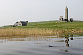 Devenish is a monastic settlement with a history from the 6th to thre 16th century. Devenish Island. Lough (lake) Erne. Enniskillen. Co. Fermanagh. Ulster. Northern Ireland.