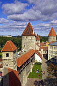 Town wall with watch towers around Tallinn Estonia
