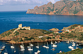 Girolata in Golf of Porto. Corsica Island. France