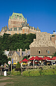Downtown and Frontenac castle. Quebec Province. Canada.
