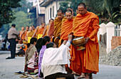 Monks collecting. Luang Prabang. North Laos