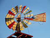 Hand Painted windmill, Art, in New Mexico, USA