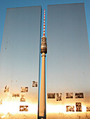 View between Monument at Marx and Engels Place to (Alex) television tower. Berlin. Germany