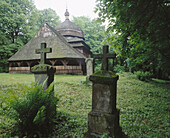 One of the oldest wooden Orthodox churches in Poland built 16th century. Ulucz village, Southern Poland.