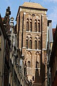 The tower of the Church of the Holy Mother. Gdansk. Poland.