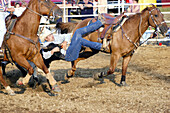 Action at rodeo during fair
