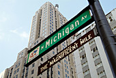 The Magnificent Mile shopping district in downtown Chicago Illinois. USA.