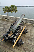 Canons at the National Park Service the fort Castillo de San Marcos in St Augustine Florida Fl