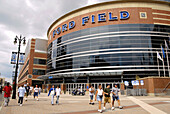 Ford Field entrance home of the professional football team Detroit Lions in Detroit Michigan MI