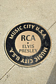 Music City U.S.A. Walk of Fame Elvis Presley Record Tribute. Nashville. Tennessee. USA.