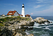 Portland Headlight Lighthouse complex at South Portland Maine. USA