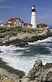 Scenic Portland Headlight Lighthouse in South Portland Maine. USA.