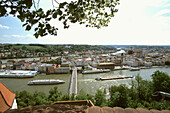 View from the fortress, Veste Oberhaus, Passau, Lower Bavaria, Bavaria, Germany