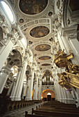 Inside Passau Cathedral, St. Stephan's Cathedral, Lower Bavaria, Bavaria, Germany