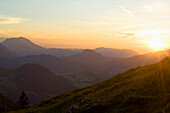Sunrise over European Alps, Upper Austria, Austria