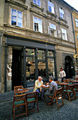 Street cafe in the historic old city of Ljubljana, Slovenia