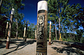 Burial poles at a sacred site in Arnhem land, Australia