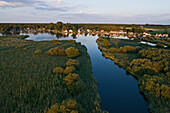 Aerial shot of Grossheidorn at Steinhude Lake, Lower Saxony, Germany