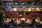 Grand Cafe Capucines in the evening light, typically French restaurant, 9e Arrondissement, Paris, France